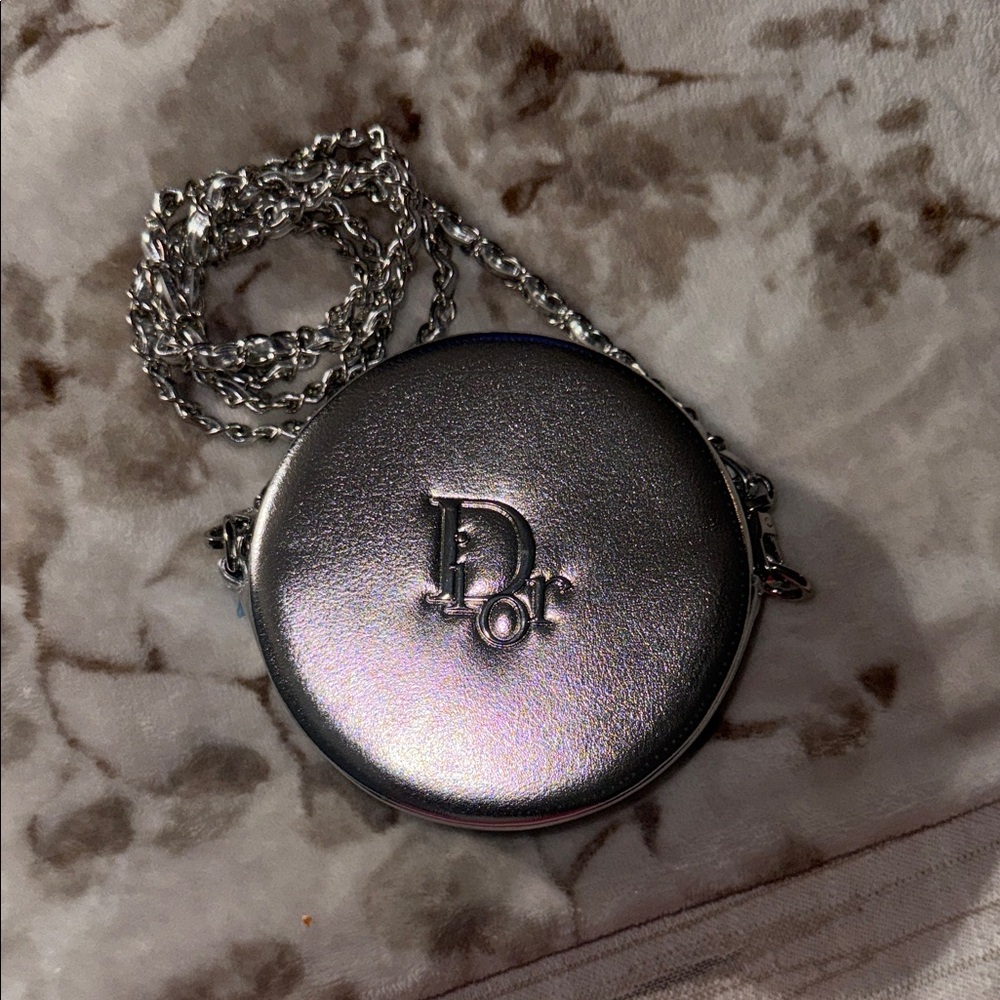 Dior Metallic Silver Circular Bag